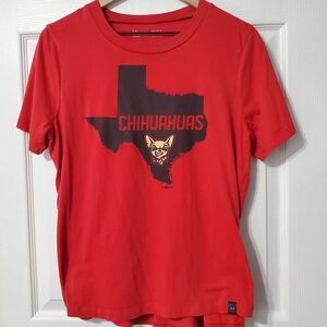 El Paso Texas Chihuahua Baseball Under Armour Red Short Sleeve Tshirt Large MiLB